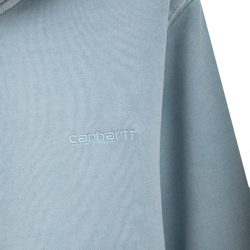 Carhartt WIP Hooded Duster Script Jacket Misty Sky Garment Dyed I033619 Degli Uberti